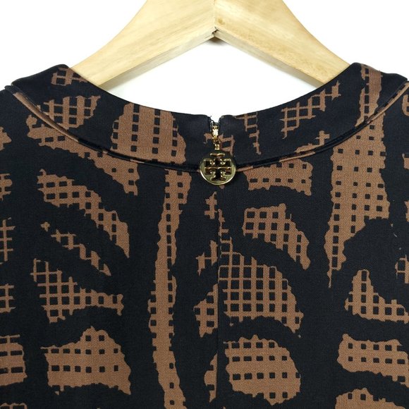 Tory Burch Cadence Sheath Brown Black Dress - Picture 6 of 8
